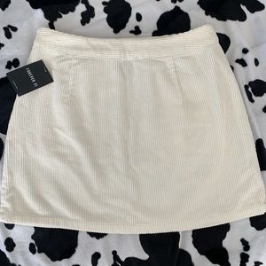 white/cream corduroy mini skirt